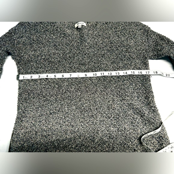 Madewell Sweater Landmark cozy textured grey knit sweater high-low hem, XXS - Picture 8 of 9